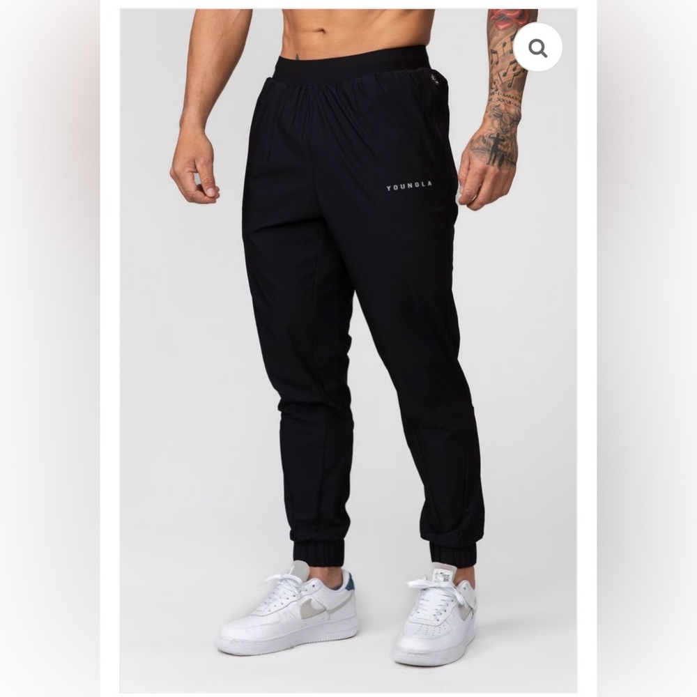 YoungLA Men's 237 Nylon Jogger Black